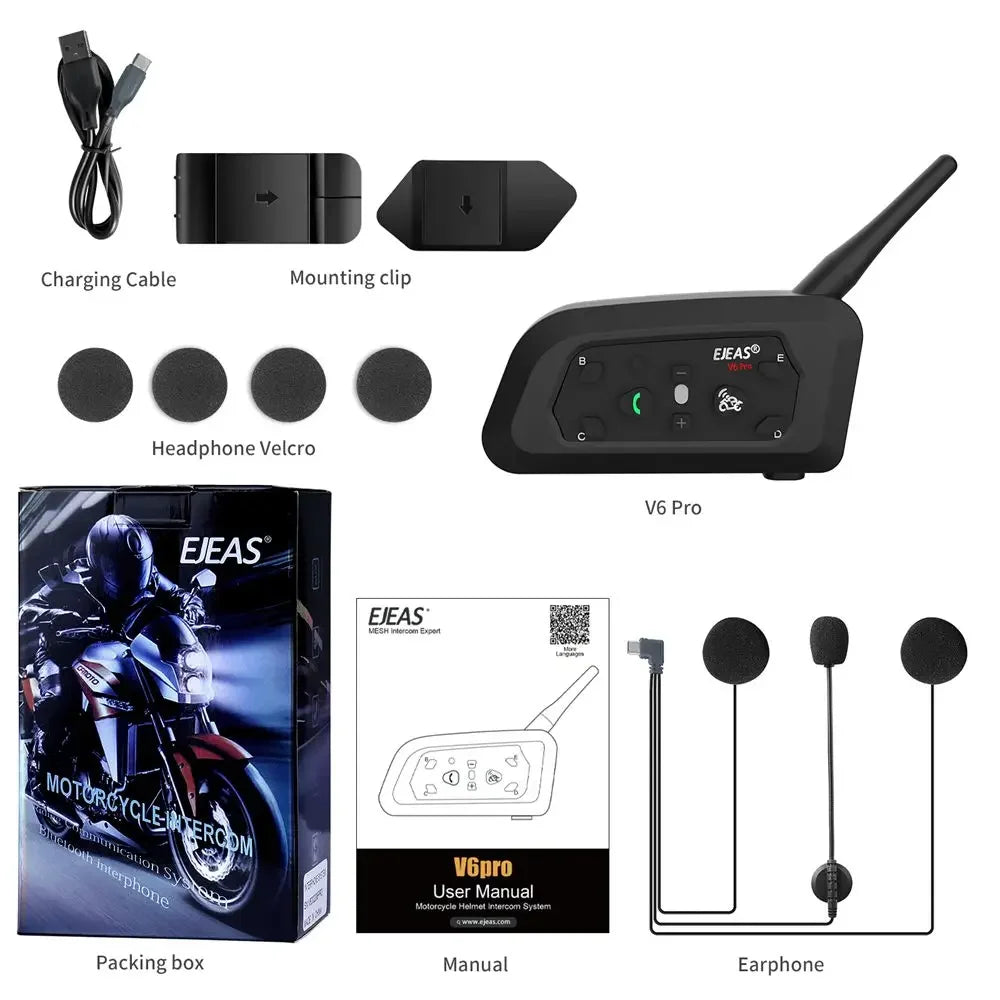 NNEOBA 1200M Bluetooth Motorcycle Helmet Intercom Headset