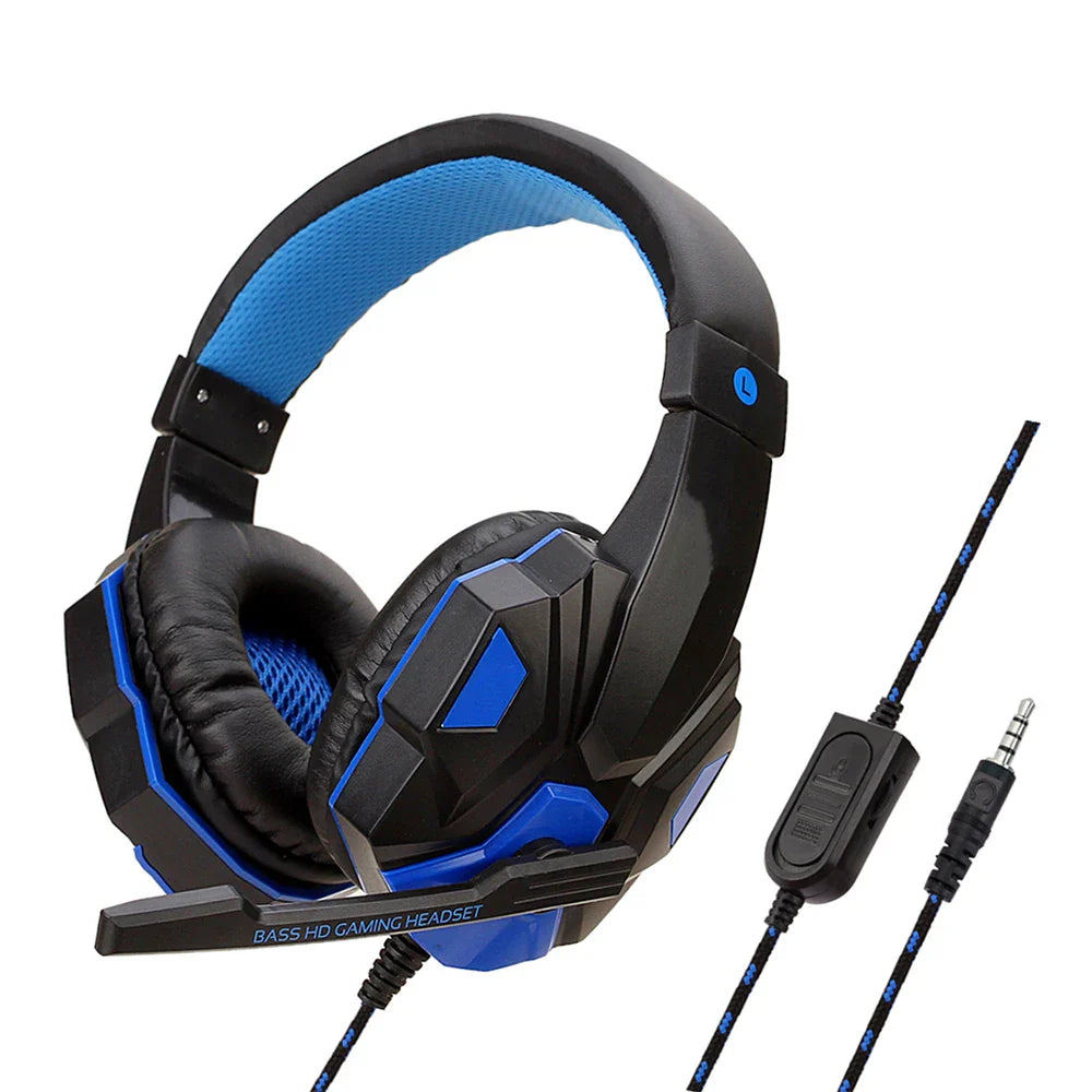 NNEOBA Wired Gaming Headset with Noise Cancelling Microphone(Blue)-0