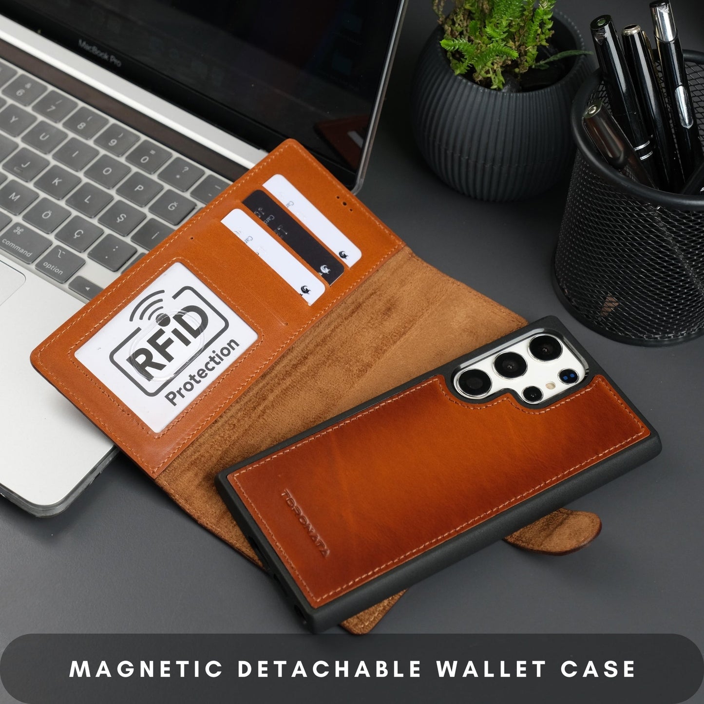 Buffalo Leather Samsung Galaxy S24 Ultra Wallet with Detachable Case