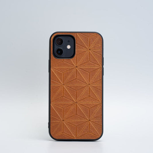 Leather Case for iPhone 12 - Geometric Flower