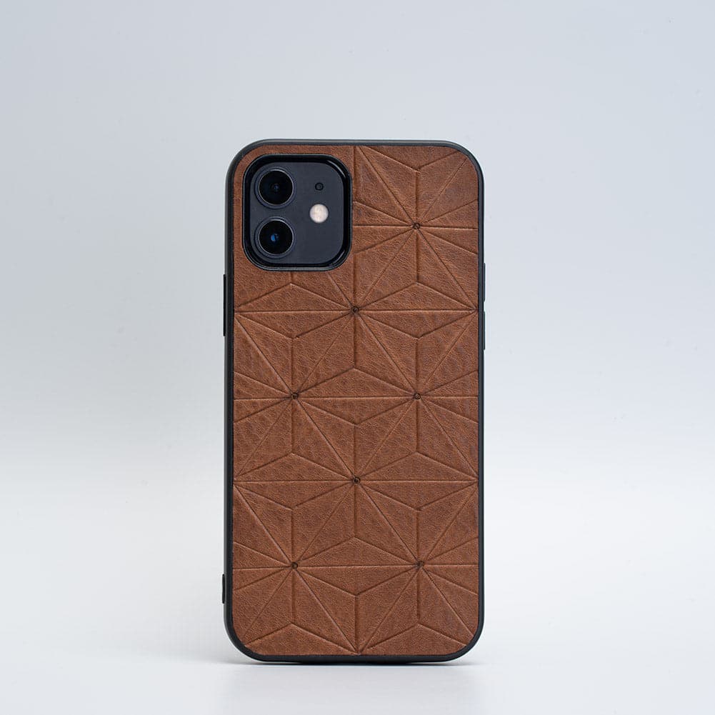 Leather Case for iPhone 12 - Geometric Flower
