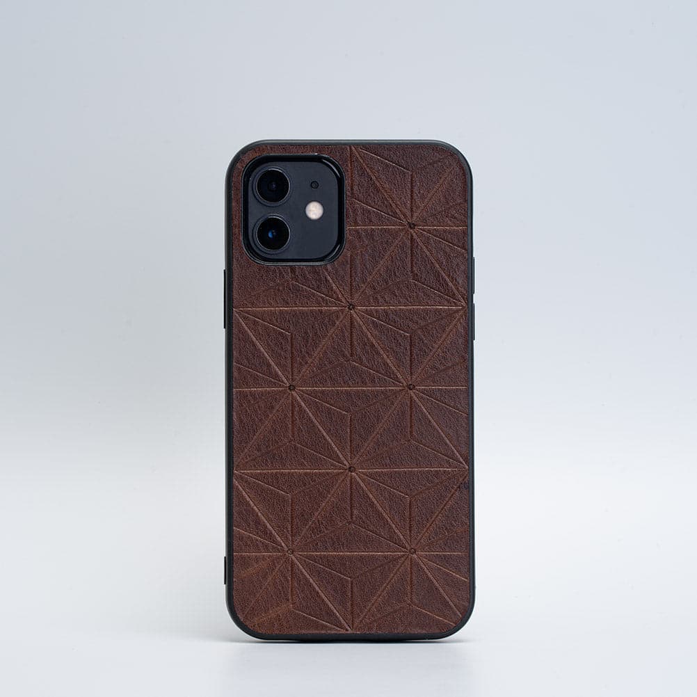 Leather Case for iPhone 12 - Geometric Flower